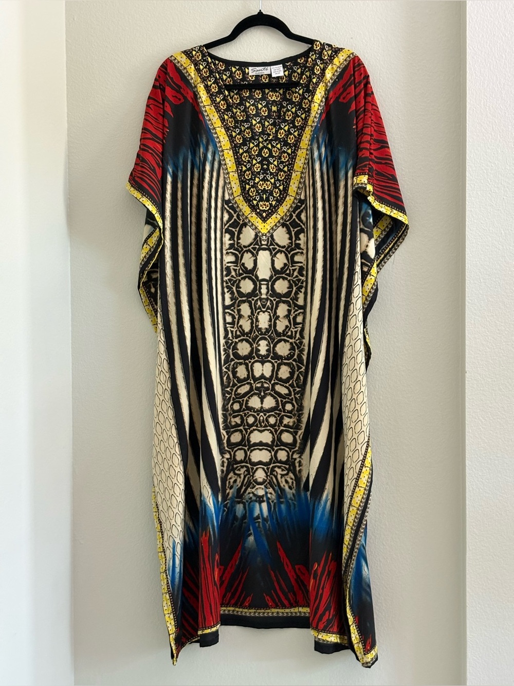 SANTÉ Classics Women’s 100% Polyester V- Neck Caftan w/Bead Sprinkles | One Size